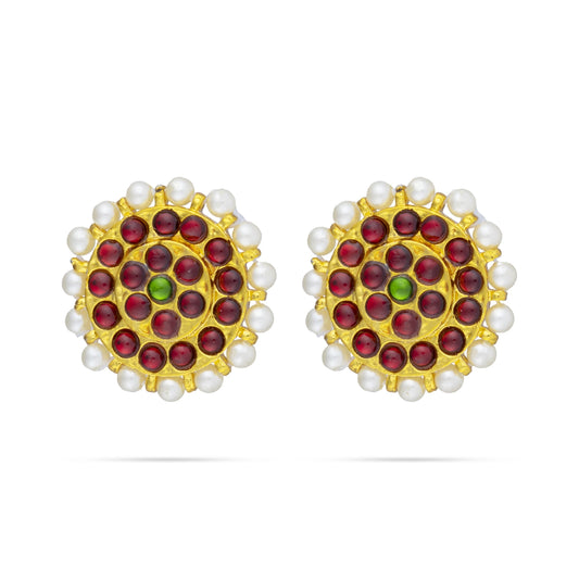 Kemp Earring | Kemp Stone Jewellery/ Kemp Stud for Women - Bharatanatyam Jewellery