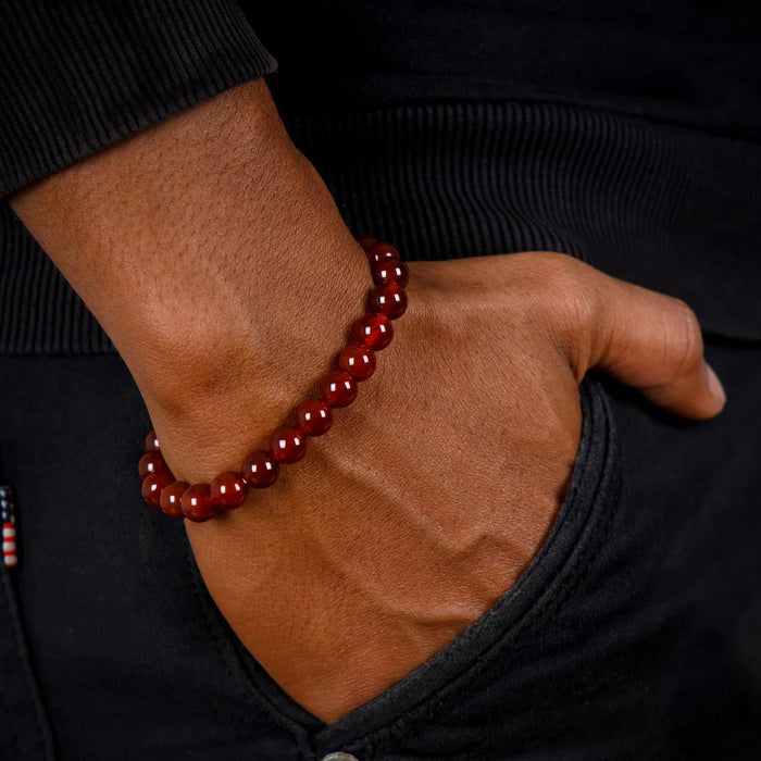 Red Onyx Bracelet - 2.5 Inches | Red Onyx Gemstone Bracelet/ Crystal Jewellery for Men & Women