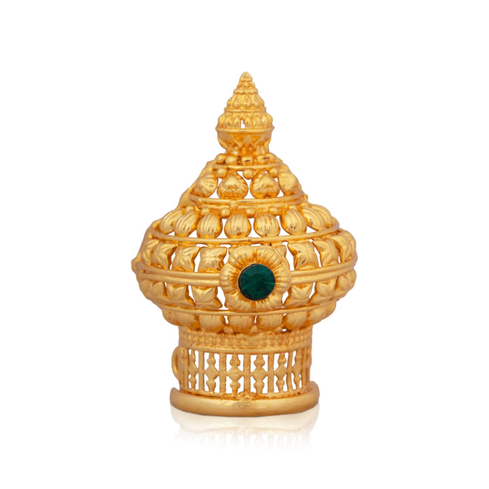 Half Crown – 2 x 1.25 Inches | Stone Mukut/ Gold Polish Jewellery/ Kiritam for Deity