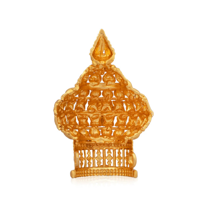 Half Crown – 2 x 1.25 Inches | Stone Mukut/ Gold Polish Jewellery/ Kiritam for Deity