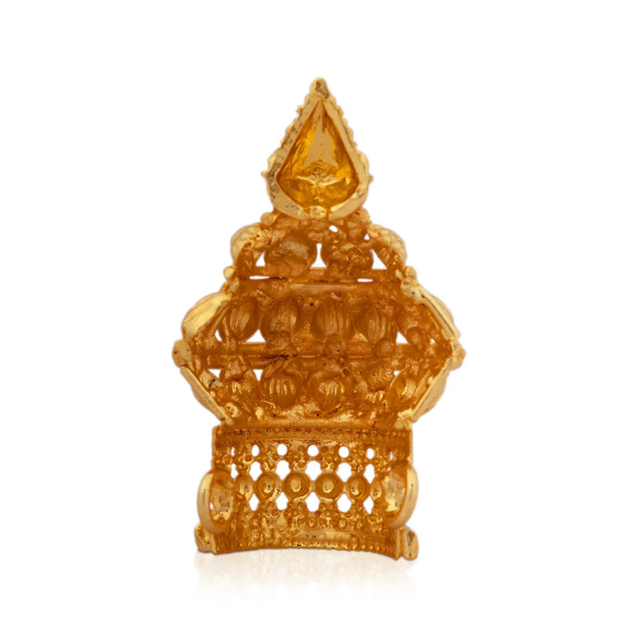 Half Crown – 1.75 x 1.5 Inches | Stone Mukut/ Gold Polish Jewellery/ Kiritam for Deity