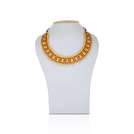 Kemp Stone Necklace - 4.5 Inches | Multicolour Stone Jewellery/ Kemp Jewellery for Dance - Bharatanatyam Jewellery
