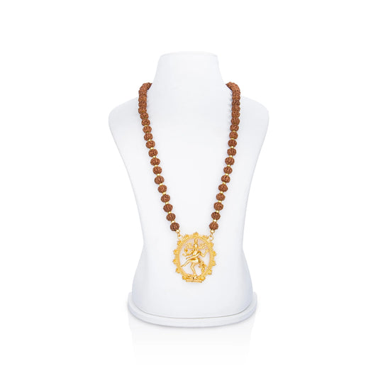 Rudraksha Mala With Pendant - 21.5 Inches | 10 mm/ 80 - 85 Beads Ruthratcham Malai for Meditation - Rudraksha Mala, Pendant, Bracelet