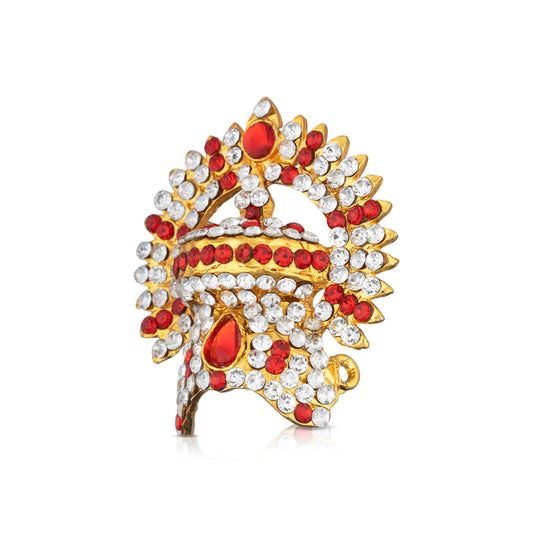 Half Stone Kireedam With Arch - 2 x 1.75 Inches | Half Crown/ Stone Kiridam/ Half Mukut for Deity - Head & Face Accessories