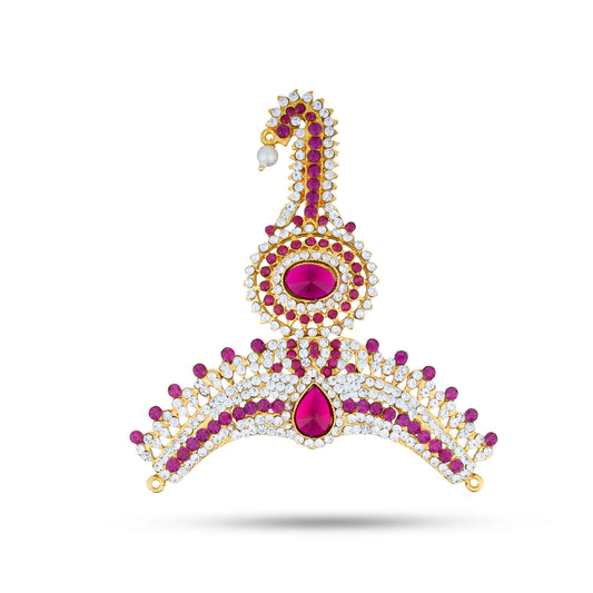 Stone Thura Kireetam - 4.5 Inches | Stone Crown/ Stone Kiritam/ Stone Mukut for Deity - Head & Face Accessories