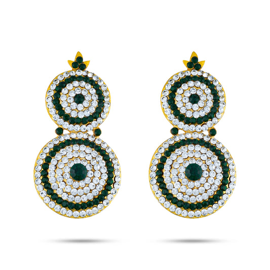 Stone earrings for Varalakshmi Vratam, Traditional Deity Jewellery for Auspicious Occasions