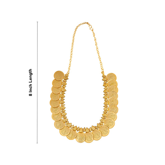 Kaasumala - 8 Inches | 25 Coins Kasumalai/ Artificial Jewellery/ Gold Polish Jewelry for Women - Ethnic Wear Accessories