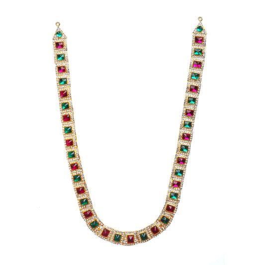 Stone Haram - 13 x 6 Inches | Haram/ Multicolour Stone Jewelry/ Stone Jewellery for Deity - Neck & Body Accessories