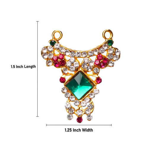 Stone Necklace Small - 1.5 x 1.25 Inches | Multicolour Stone Jewelry/ Jewellery for Deity - Neck & Body Accessories
