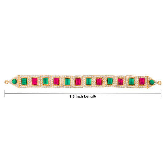 Stone Hip Belt - 9.5 Inch | Ottiyanam/ Waist Belt/ Stone Belt for Deity - Waist & Leg Accessories