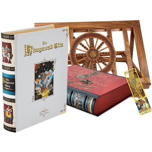 The Bhagavad Gita - The Transcendental Knowledge - English Book with Reading Stand | Signature Editions - Bhagavad Gita