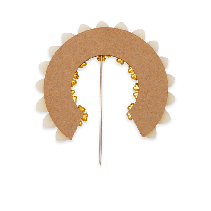 Hair Arch - 4.5 Inches | Artificial Flower Arch/ Artificial Moti Bead Arch for Deity