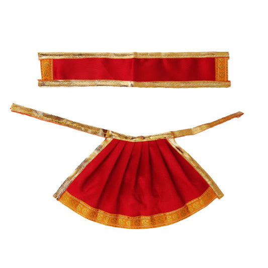 Devi Dress - 4 Inch | Satin Apoorva Material/ Amman Pavadai/ Mata Dress for Deity/ Assorted Colour and Design - Devi Dress