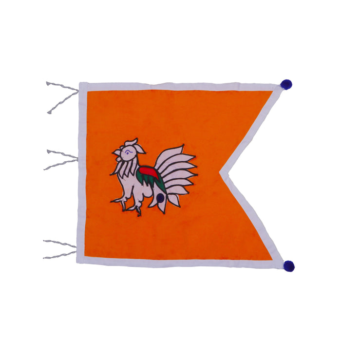 Seval Kodi - 18 x 21 Inches | Cotton Murugan Flag/ Murugan Seval Kodi for Temple