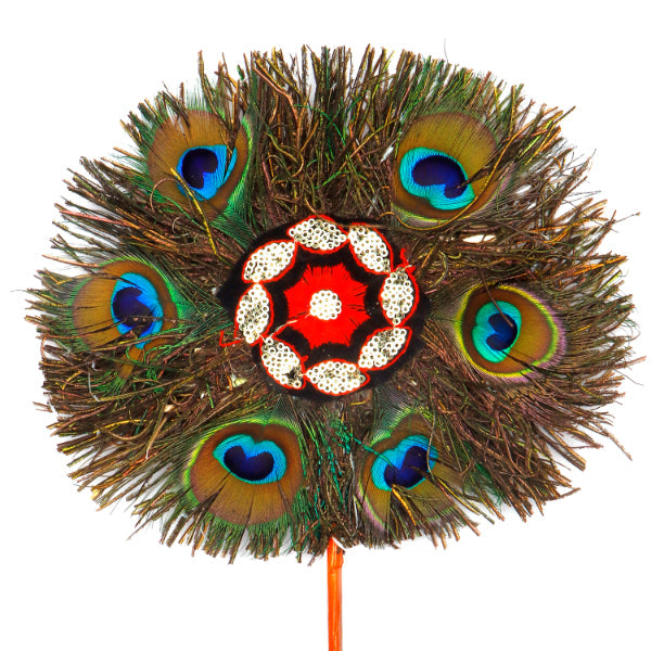 Visiri - 11 Inches | Hand Fan/ Peacock Design Alavattam for Deity