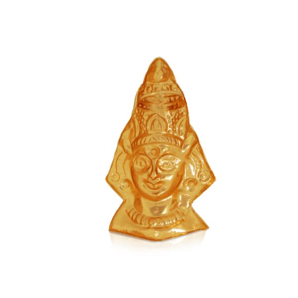 Ammavari Face - 3 Inches | Amman Face/ Gold Polish Varalakshmi Amman Face for Deity