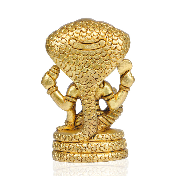 Vishnu Statue - 3.5 Inches | Vishnu Murti Sitting On Seshnag/ Brass Idol for Pooja/ 270 Gms Approx