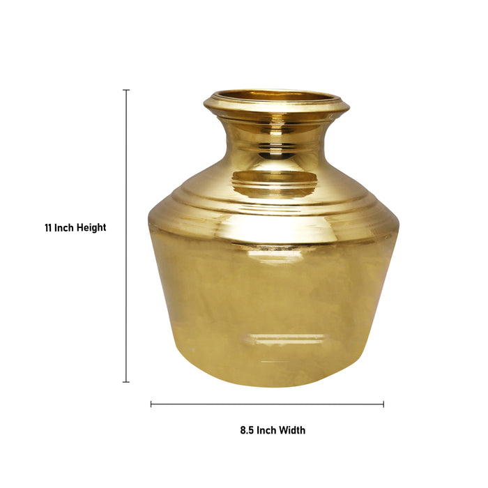 Kalash Pot - 11 Inches | Brass Kalasam/ Kalash Kudam/ Pooja Pot for Home/ 1.100 Kgs Approx