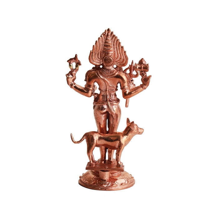 Kaal Bhairav Murti - 5.5 Inches | Panchaloha Statue/ Kaal Bhairav Idol for Pooja/ 355 Gms Approx