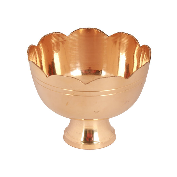 Brass Cup - 2.5 Inches | Pooja Cup/ Lotus Shape Bowl/ Brass Kinnam for Home/ 100 Gms Approx