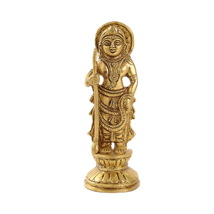 Udupi Krishna Murti - 4.5 Inches | Brass Idol/ Antique Finish Krishnar Statue for Pooja/ 280 Gms Approx