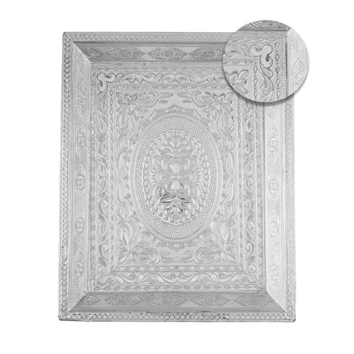 Serving Tray | Pooja Thali/ Silver Tray/ Serving Plate/ Pooja Plate for Home
