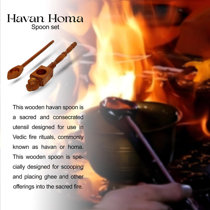 Homam Spoon Set | Wooden Havan Spoon/ Hawan Spoon for Pooja