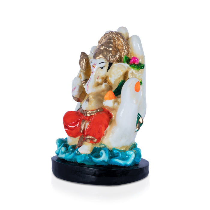 Ganesh Murti - 4.5 Inches | Marble Dust Ganapati Murti/ Vinayagar Statue for Home Decor