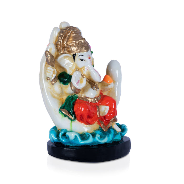Ganesh Murti - 4.5 Inches | Marble Dust Ganapati Murti/ Vinayagar Statue for Home Decor