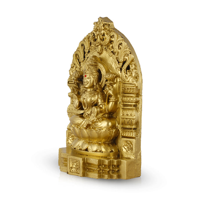 Lakshmi Idol - 6 Inches | Resin Lakshmi Murti/ Brass Polish Laxmi Idol for Home Decor