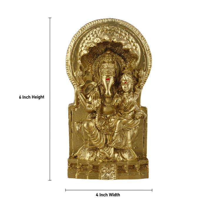 Lakshmi Hayagreevar - 6 Inches | Resin Lakshmi Hayagreeva/ Brass Polish Laxmi Hayagreeva for Home Decor