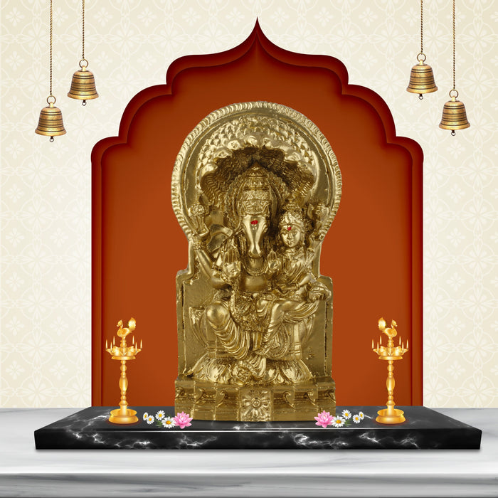 Lakshmi Hayagreevar - 6 Inches | Resin Lakshmi Hayagreeva/ Brass Polish Laxmi Hayagreeva for Home Decor