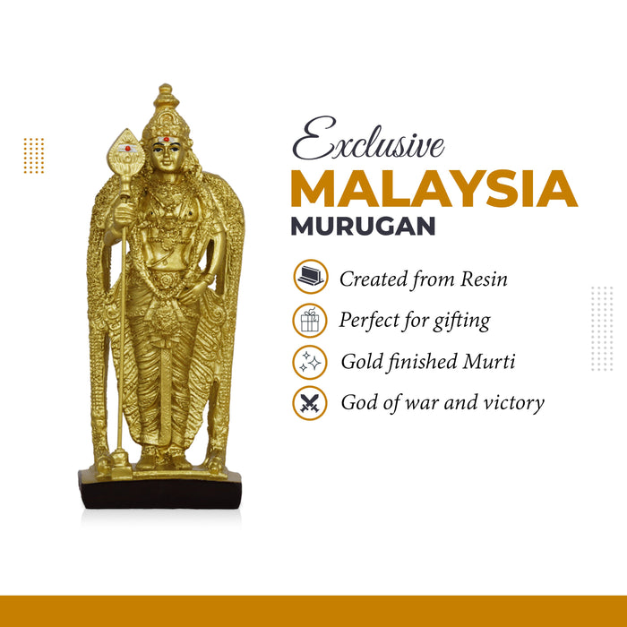 Murugan Statue - 6.5 Inches | Resin Murugan Idol/ Malaysia Murugan Silai for Pooja