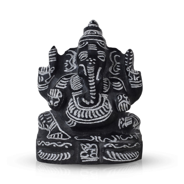 Black Stone Ganesh Murti | Ganapathi Vigraham/ Vinayagar Statue for Pooja
