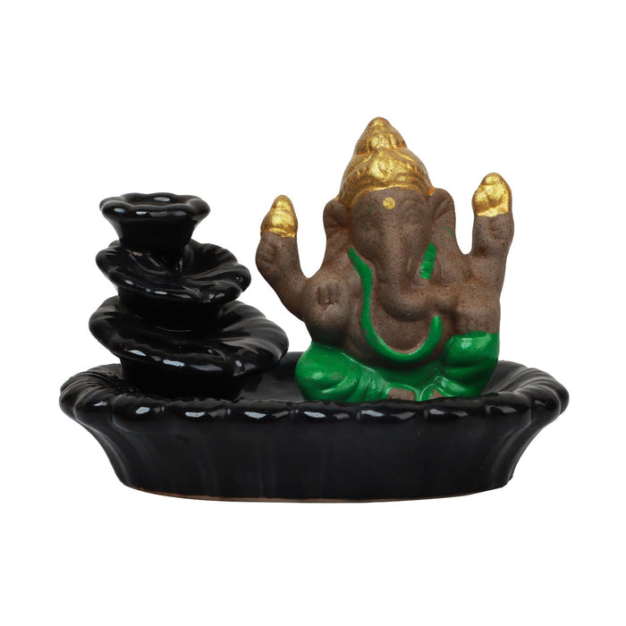 Ganesh Murti - 4 Inches | Ceramic Backflow Statue/ Ganapati/ Vinayagar for Home
