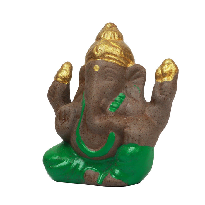 Ganesh Murti - 4 Inches | Ceramic Backflow Statue/ Ganapati/ Vinayagar for Home
