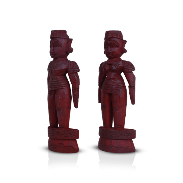 Marapachi Bommai Pair | Wooden Statue/ Marapachi Doll for Home Decor