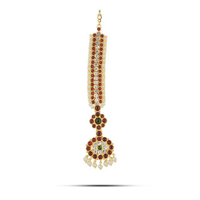 Nethi Chutti - 6.5 Inches | Hair Accessory/ Kemp Nethi Chutti/ Kemp Stone Jewellery for Women