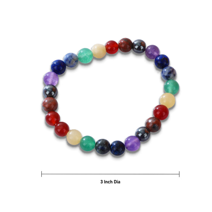 7 Chakra Stones Bracelet | Semi Precious Stone Bracelet/ Hand Band for Men and Women