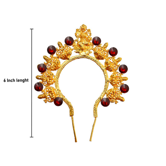 Artificial Flower Arch - 6 Inch | Gold Polish Flower Arch/ Deity Jewellery/ Jewellery for Deity - Head & Face Accessories