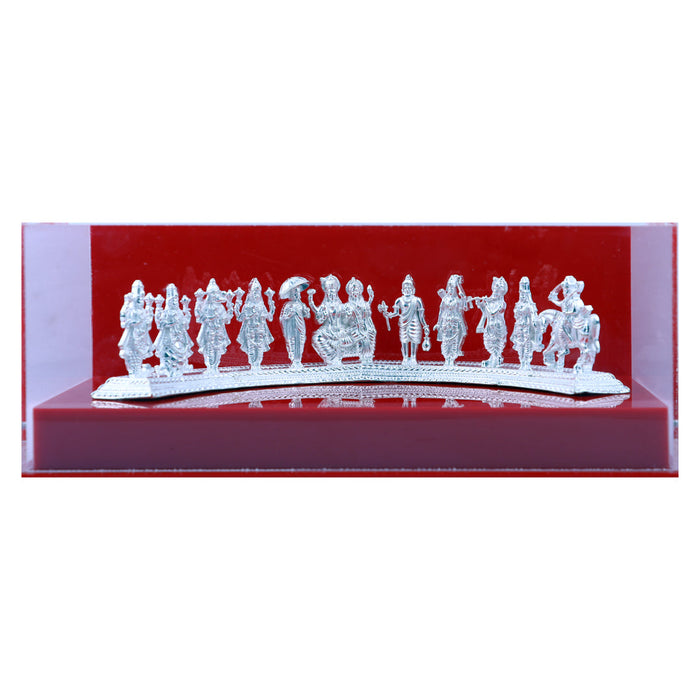 Dasavatharam Set - 3 x 8.5 Inches | Vishnu Avatar/ Silver Dasavathaaram for Home
