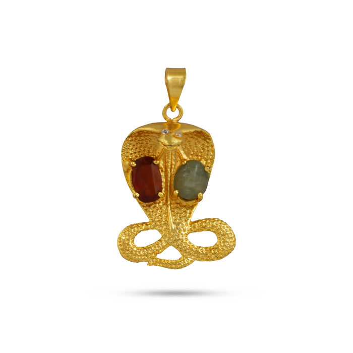 Stone Locket | Nagam Dollar/ Snake Locket/ Gold Polish Naga Pendant/ Jewellery for Men & Women