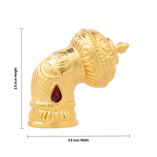Andal Crown - 2.5 Inches | Kiritam/ Gold Polish Mukut for Deity
