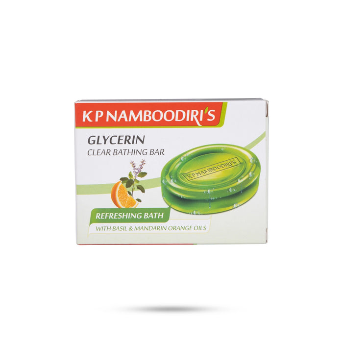 Glycerin Clear Bathing Bar Soap - 75 Gms | Kp Namboodiris/ Refreshing Bath With Basil & Mandarin Orange Oils - Body Care