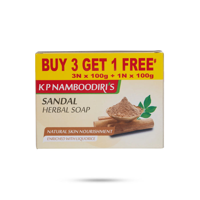 Sandal Herbal Soap - 100 Gms | Buy 3 Get 1/ Kp Namboodiris Soap/ Natural Skin Nourishment/ Bathing Soap - Body Care