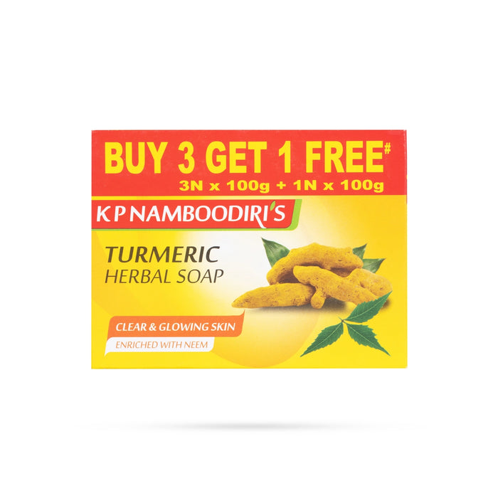 Turmeric Herbal Soap - 100 Gms | Buy 3 Get 1/ Kp Namboodiris Soap/ Clear & Glowing Skin/ Bathing Soap - Body Care
