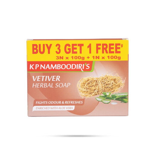 Vetiver Herbal Soap - 100 Gms | Buy 3 Get 1/ Kp Namboodiris Soap/ Fights Odour & Refreshes/ Bathing Soap - Body Care