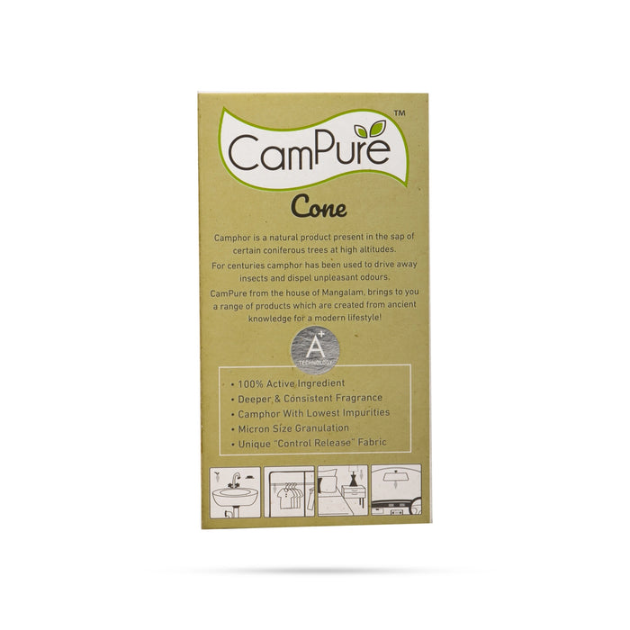 Campure Cone Mogra - 60 Gms | Organic Camphor/ Refreshing Fragrance - Repels Mosquitoes Elevates Mood