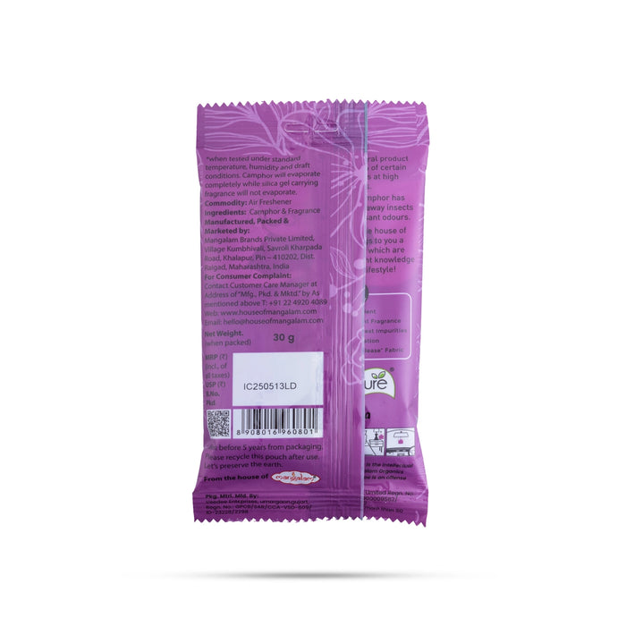 Campure Organic Camphor Insta Lavender Air Freshener - 30 Gms | Air Purifier/ Car Freshner For Soothing Aroma - Room Freshener