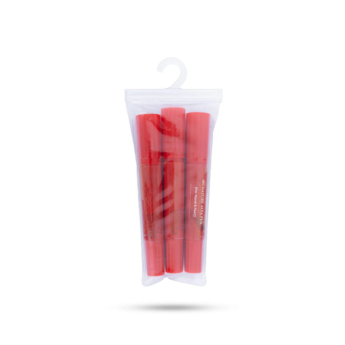 Liquid Alta Pen - 3 Pcs | Red Alta Marker / Hand & Feet Mehandi Alta for Bharatanatyam & Kuchipudi